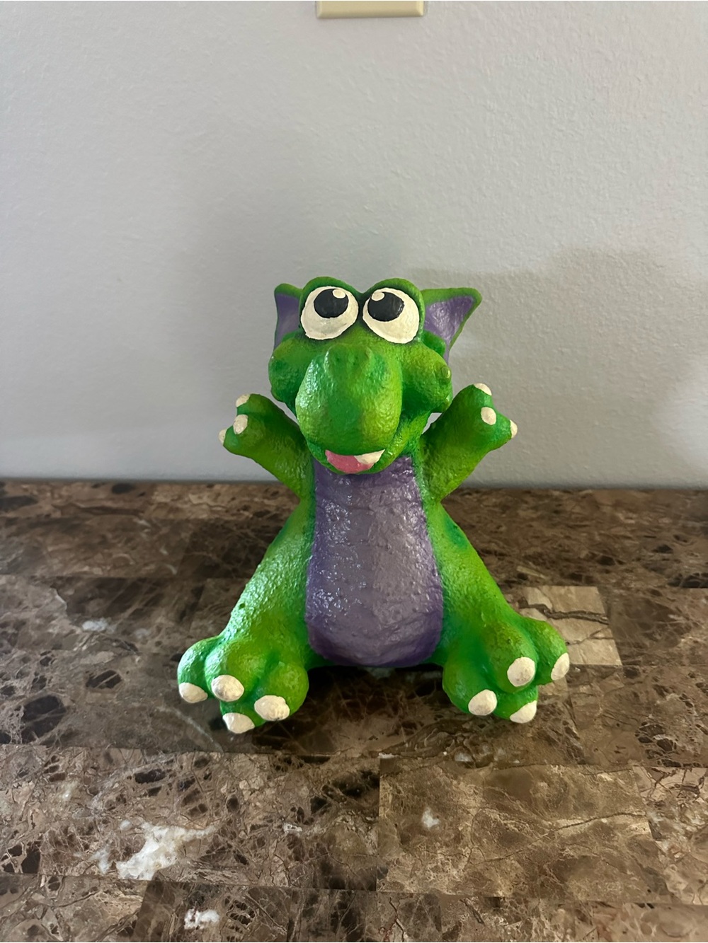 Green & Purple Plush Dragon Small Pet Toy